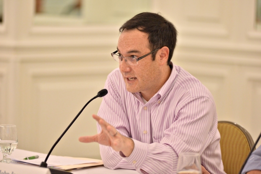 John Inazu, associate professor of law and political science at Washington University School of Law in St. Louis, was delivering a presentation, 