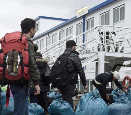 Refugees from the Middle East seek asylum in Germany in this undated photo.
