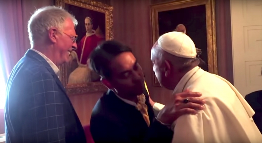 CNN featured a video showing a same-sex couple meeting the pope at the Vatican Embassy in Washington.