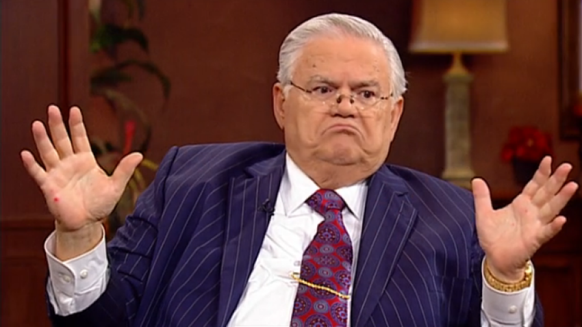 Cornerstone Church pastor John Hagee appears in an Oct. 5, 2015, broadcast of James and Betty Robison's
