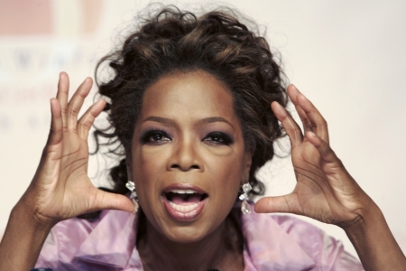 Talk show host and businesswoman Oprah Winfrey talks to journalists before the opening of the Oprah Winfrey Leadership Academy for Girls in Meyerton, outside Johannesburg, South Africa, January 2, 2007. Winfrey started the private learning and residential institution for girls in grades 7-12 who show outstanding promise despite their social circumstances.