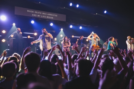 North Point's InsideOut band performs