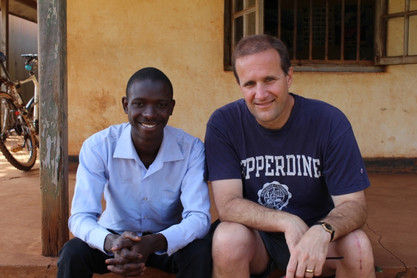 Jim Gash (right), professor of law at Pepperdine and author of "Divine Collision," and Henry.