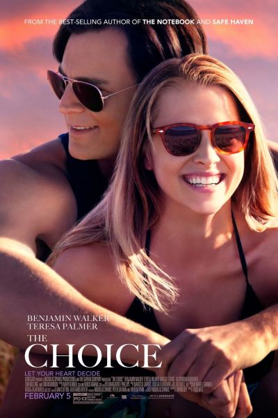 Poster art for "The Choice," a new Nicholas Sparks film about love and the choices two people make and the path it leads to, February 2016.