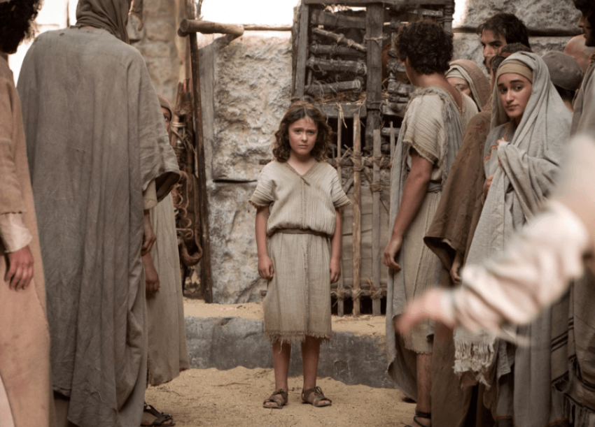 Adam Greaves-Neal poses on the set of "The Young Messiah", 2016.