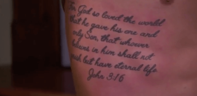 Chase Chrisley's new tattoo on 
