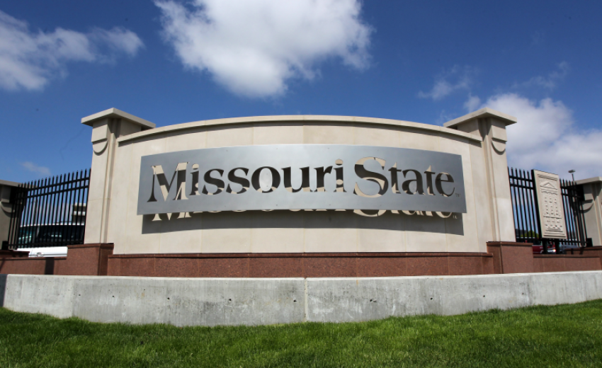 A sign for Missouri State University.