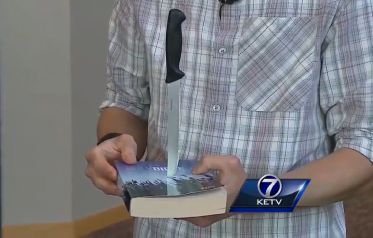 Bible, Stabbed, College View Seventh-day Adventist Church in Lincoln