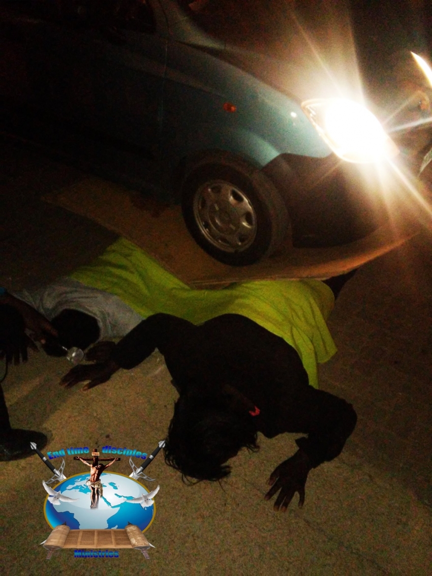 Pastor Penuel Mnguni drives over the congregants of the End Times Disciples Ministries in Soshanguve, South Africa in this pictured posted to Facebook on June 4, 2016.