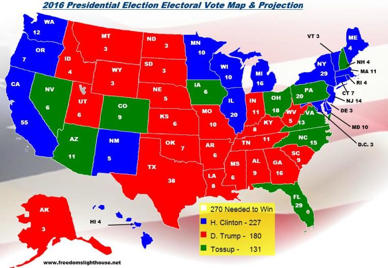 2016 Electoral College Map Projections For The Presidential Elections Democrats Up Republicans 