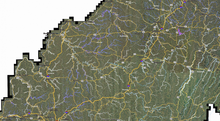 Map of Flooded Areas in West Virginia 2016