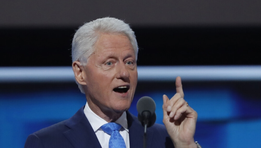 Former President Bill Clinton speaks during the second night at the Democratic National Convention in Philadelphia, Pennsylvania, on July 26, 2016.