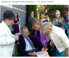 Former President George HW Bush Witness at Gay Wedding in Maine