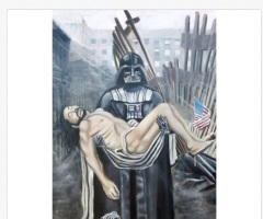 Artist's Controversial Painting Shows Darth Vader, Jesus, Twin Towers