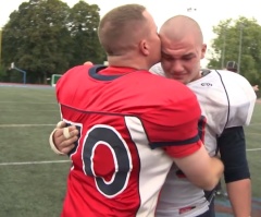 Watch and Cry When a Football Player's Dad Home Early From Deployment Surprises Him on the 50-Yard Line (VIDEO)