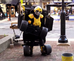 He Looks Like Your Average Street Performer in Costume - And Then He Does This Mind-Blowing Trick (VIDEO)