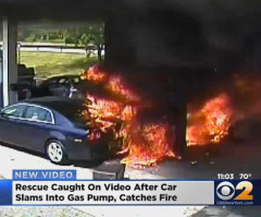 Watch a State Trooper Risk His Life to Save an Elderly Man From a Gas Station Fire (VIDEO)