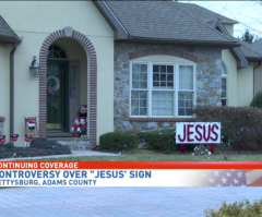 Christian Couple Told They Must Remove 'Offensive' Jesus Christmas Sign From Yard