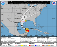 Hurricane Delta tracker: Storm barreling toward already hard-hit gulf coast