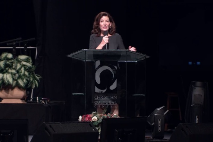 NY Gov. Kathy Hochul tells megachurch COVID vaccine is God’s answer to prayers