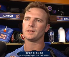 Mets star Pete Alonso 'blessed' to be alive following horrific car crash; wife says it's a 'miracle'