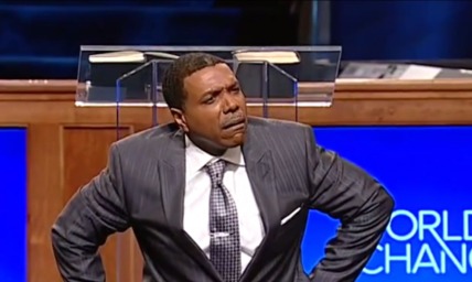 Televangelist Creflo Dollar preaches against tithing