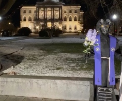The Satanic Temple unveils demonic statue near Nativity scene at New Hampshire state House