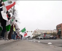 American flag stolen, thrown to the ground by immigration protesters in front of Dallas police