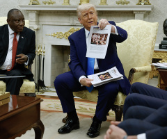 Trump shows South African president video of rally to 'kill the white farmer,' memorial of 'dead white people'