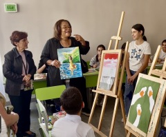 MLK's niece tells child victims of ethnic cleansing, violence how art helped her overcome the pain her life