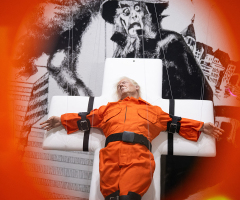 Sculpture of Trump strapped to cross goes on display in Switzerland: 'It's really scary'
