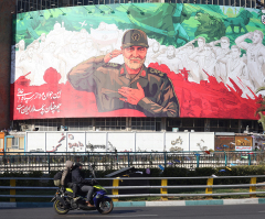 Iranian regime celebrates anniversary by burning ‘Baal’ statue labeled with Star of David amid cries of ‘death to Israel’