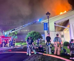 Members celebrate ‘small miracle’ in defiance of enemy after lightning strikes church setting it ablaze