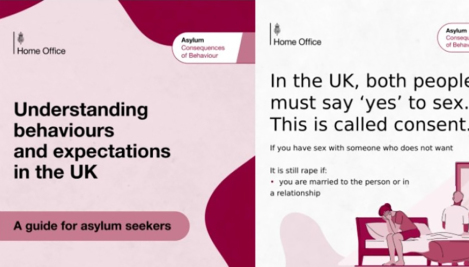 UK gov't tells asylum seekers it's not OK to rape women, have sex with children