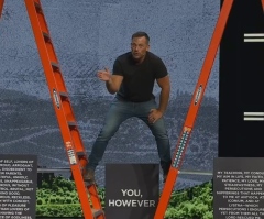 Megachurch pastor Josh Howerton takes flak for climbing ladders during sermon