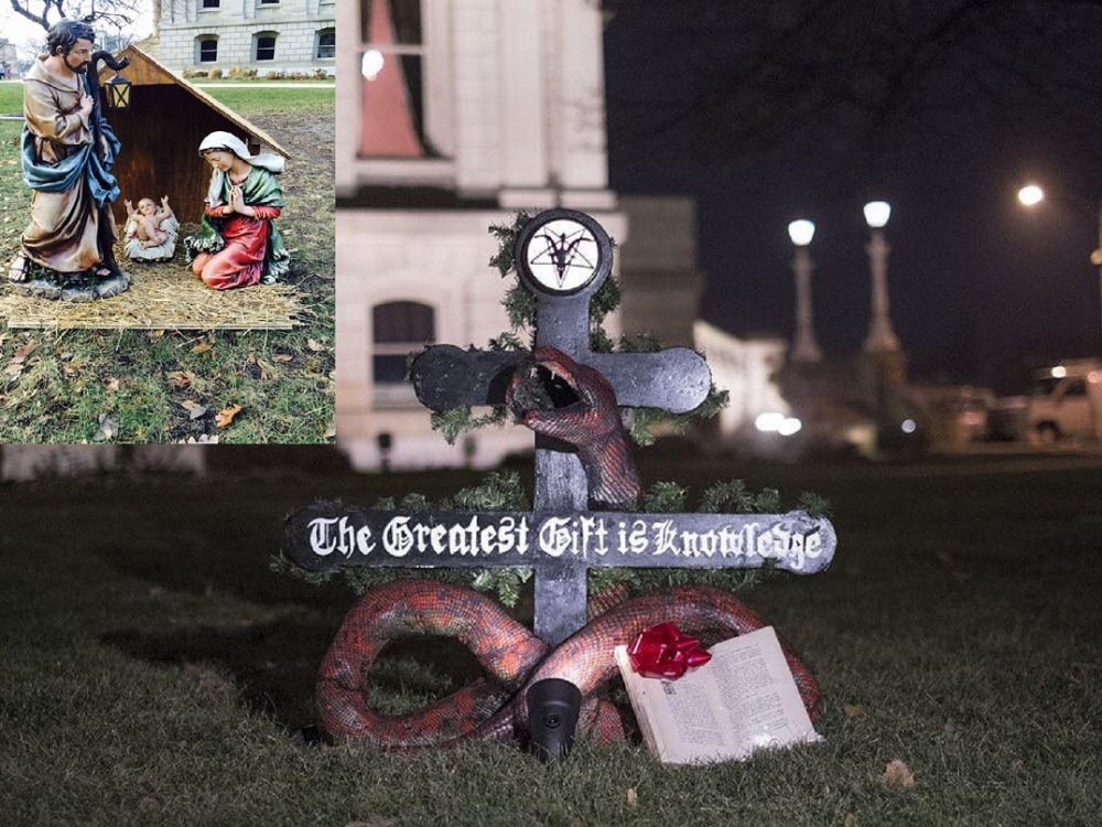 Satanists Mount Snaketivity Scene Display On Michigan Capitol Grounds