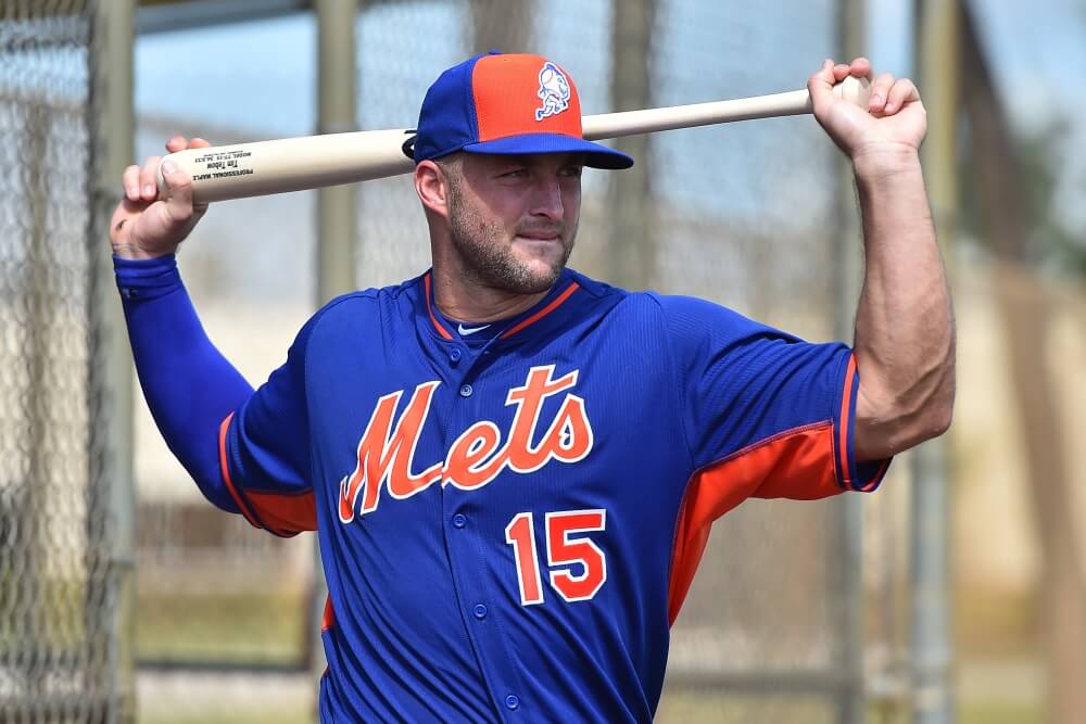 Same number, new sport: Tebow at Mets camp