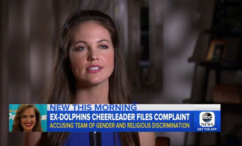 Ex-Dolphins cheerleader alleges religion, gender discrimination