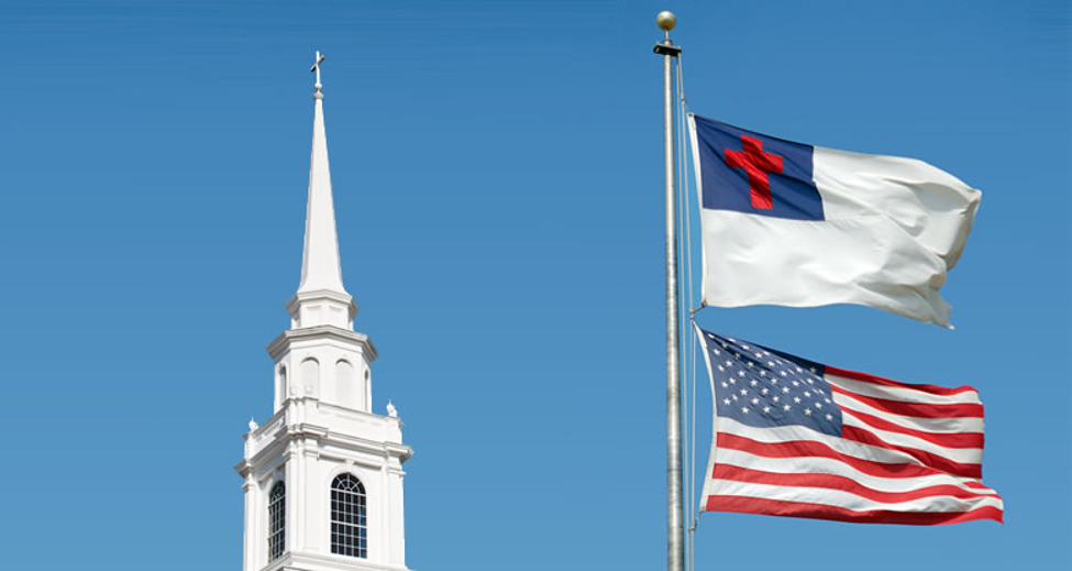 Christian Flag And American Flag