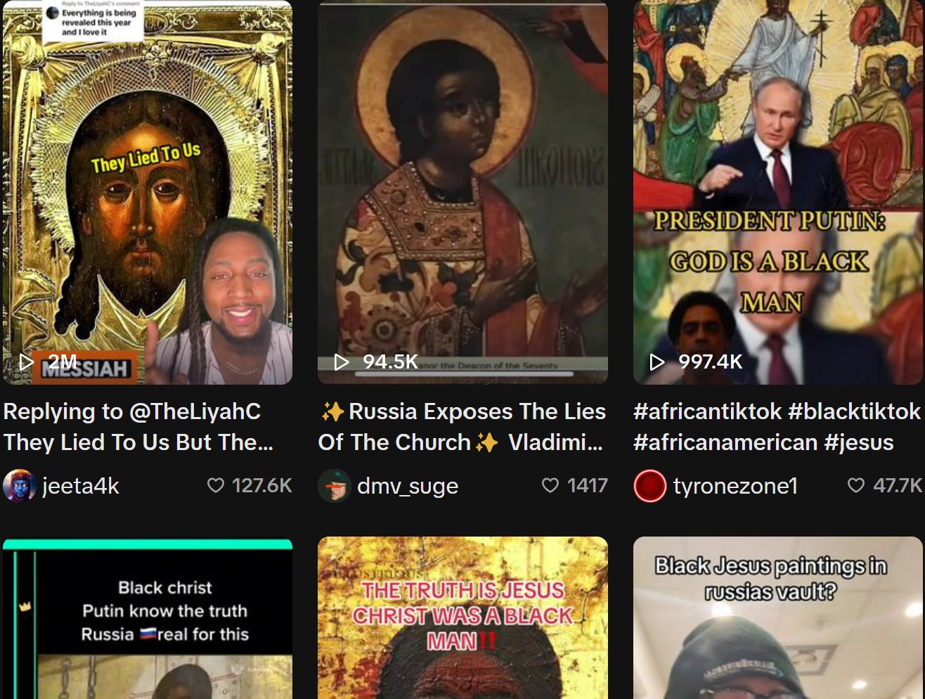 Viral TikTok videos claim Putin shows Jesus as black | U.S.