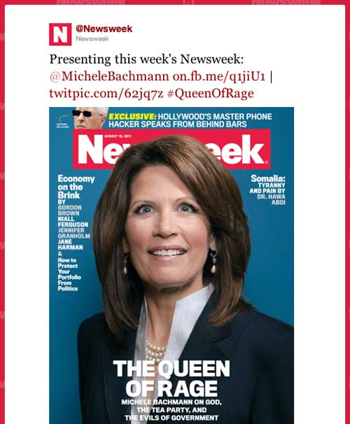 Newsweek Gets Flak for Michele Bachmann s Wild Eyed Cover Photo