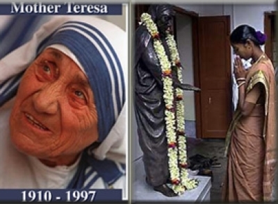 Mother Teresa (left) and Monica Besra (right)