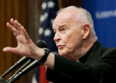 Archbishop of Washington, Cardinal Theodore Edgar McCarrick, told reporters at the National Press Club last week Catholics can believe in evolution, just as long as God's involvement is acknowledged. (AP Photo/Manuel Balce Ceneta)