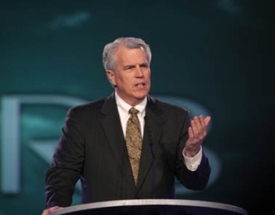 NRB President/CEO Dr. Frank Wright spoke to media during the opening session of the convention on Saturday, Feb. 18, and emphasized the need to embrace new technology to further the Gospel. (Photo: National Religious Broadcasters)