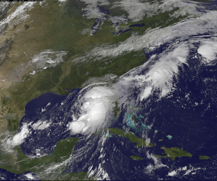 Tropical Storm Hermine is shown over the Gulf of Mexico in this GOES East satellite image captured September 1, 2016.