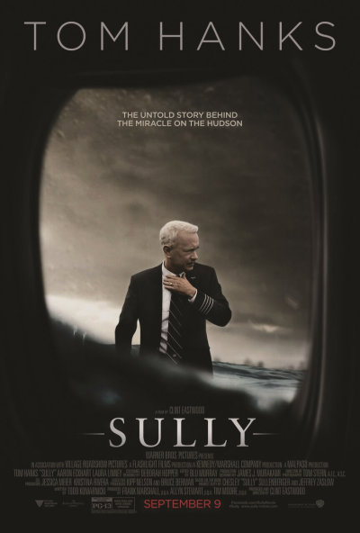 Movie poster for 'Sully,' starring Tom Hanks, 2016.