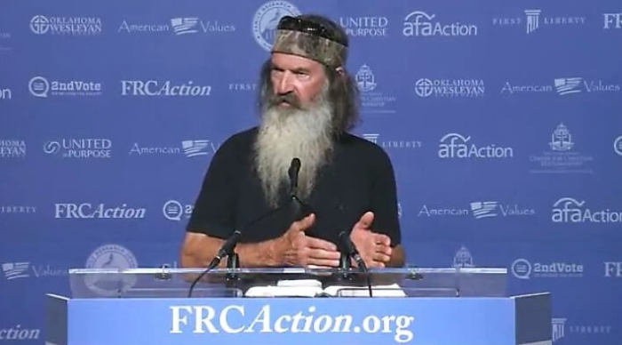 Phil Robertson of 'Duck Dynasty' and founder of the Duck Commander speaks at the Family Research Council's Values Voter Summit in Washington, D.C. on Friday, September 9, 2016.