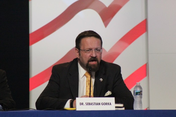 Terror exppert Sebastian Gorka speaks at the Family Research Council's Values Voters Summit at the Omni Shoreham Hotel in Washington, D.C. on Sept. 10, 2016.