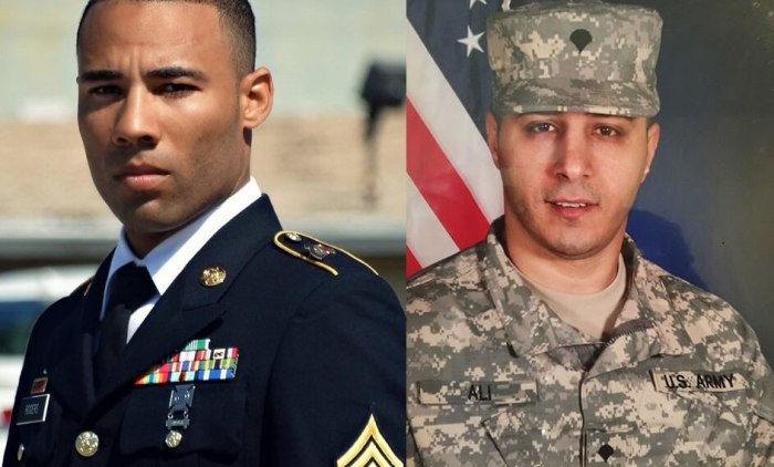 Former Muslim and Army Specialist, Dhaifal Ali, 34 (R), drowned in Kentucky in July shortly after he baptized by popular internet preacher and Fort Campbell soldier, Staff Sergeant Marcus Rogers (L).