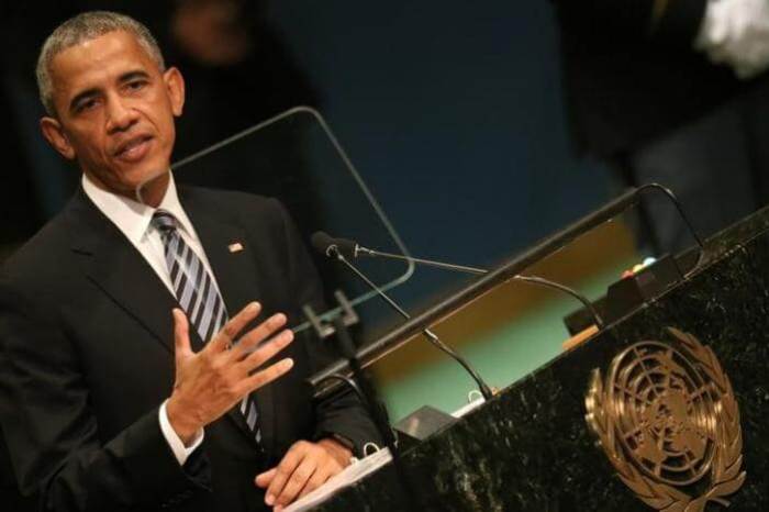 U.S. President Barack Obama addresses the United Nations General Assembly in the Manhattan borough of New York, September 20, 2016.